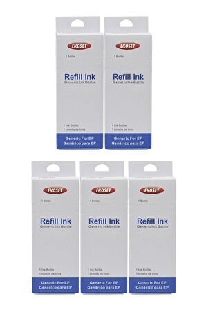 Ekoset Epson Workforce M100 M105 M200 Uyumlu Muadil Mürekkep 140ml 5'li set