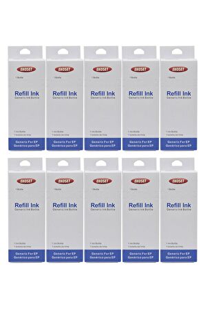 Ekoset Epson L605 L655 L1455 uyumlu Siyah Muadil Mürekkep 10lu set 140ml