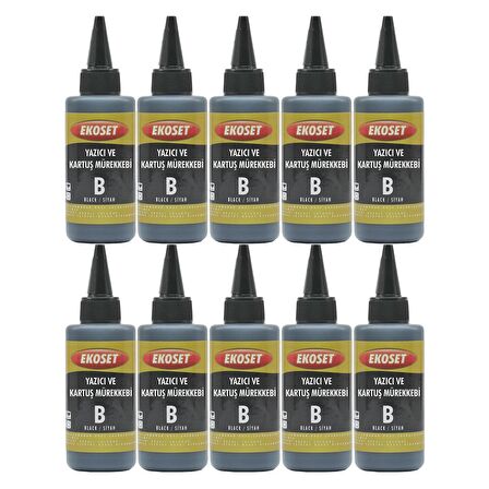 Ekoset Canon G3400 G3410 G3411 G3415 uyumlu Siyah Mürekkep 100ml 10'lu set