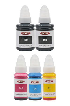 Ekoset Canon G1400 G1410 G1411 uyumlu Renkli ve siyah Mürekkep 5'li set
