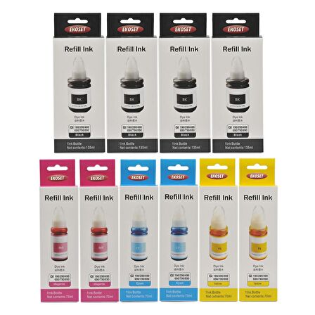 Ekoset Canon G2400 G2410 G2411 G2415 uyumlu Renkli Mürekkep 10 adet