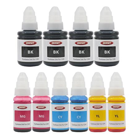 Ekoset Canon G3400 G3410 G3411 G3415 uyumlu Renkli Mürekkep 10 adet