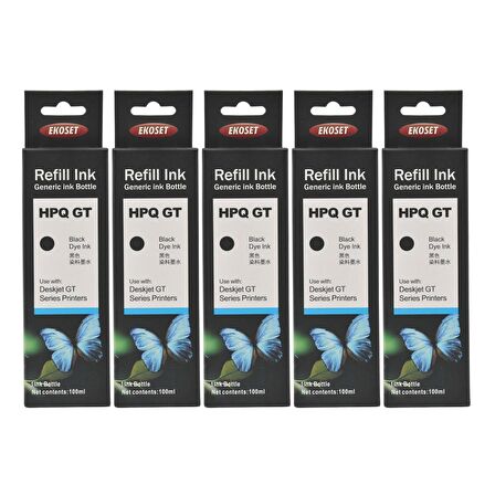 Ekoset hp ink Tank 115 315 415 Uyumlu Siyah Mürekkep 5'li set