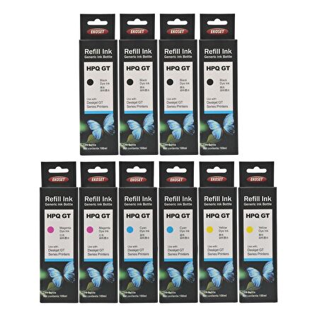 Ekoset hp smarttank 500 515 530 615 uyumlu Renkli Mürekkep 10 adet