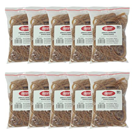 Ekoset 70x5mm Geniş Kauçuk Paket Ambalaj Kasa Lastiği 1.000 Adet