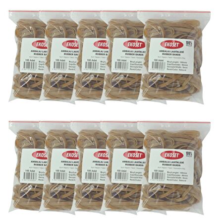 Ekoset 100x5mm Geniş Kauçuk Paket Ambalaj Lastiği 1.000 Adet