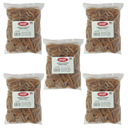Ekoset 150x5mm Geniş Kauçuk Paket Ambalaj Kasa Lastiği 500 Adet