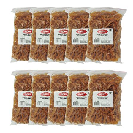 Ekoset 180x5mm Geniş Kauçuk Paket Ambalaj Kasa Lastiği 1.000 Adet