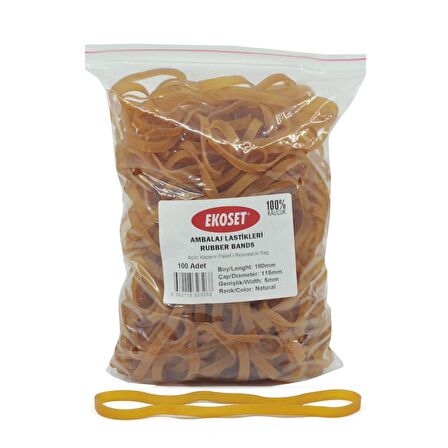Ekoset 180x5mm Geniş Kauçuk Paket Ambalaj Kasa Lastiği 1.000 Adet