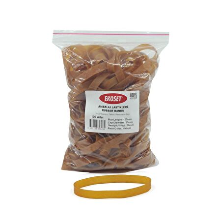 Ekoset 130x10mm Geniş Kauçuk Paket Ambalaj Lastiği 500 Adet