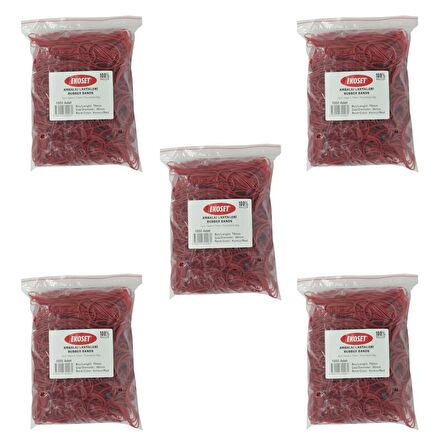 Ekoset Kırmızı Paket Ambalaj Para Lastiği 70mm 5.000 Adet