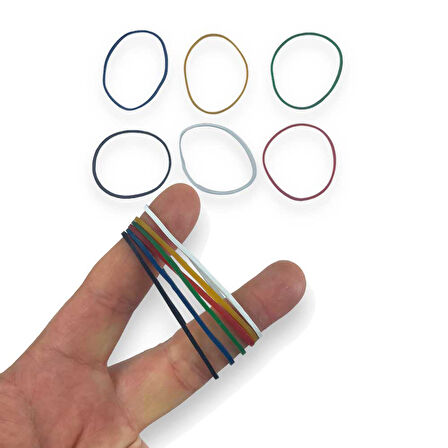 Renkli Paket Para Lastiği Karışık 6 Renk 70mm 10.000 Adet