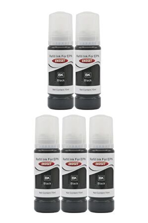 Ekoset Epson 103 L3256 L5290 L5296 Siyah Muadil Mürekkep 70ml 5 Adet
