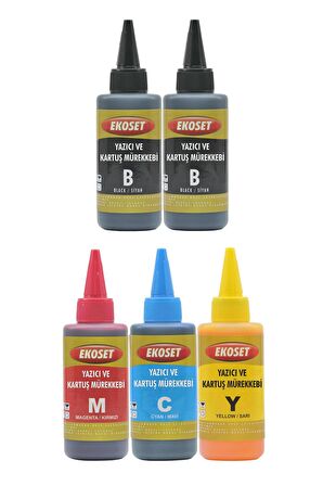 Ekoset Brother DCP-T820DW DCP-T920DW Uyumlu Renkli Muadil Mürekkep 100ml 5'li set
