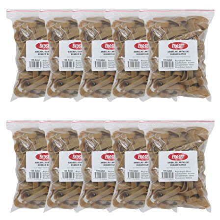 Ekoset 65x10mm Geniş Kauçuk Paket Ambalaj Lastiği 1.000 Adet