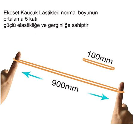 Ekoset 180x6mm Geniş Kauçuk Paket Ambalaj Kasa Lastiği 1Kg