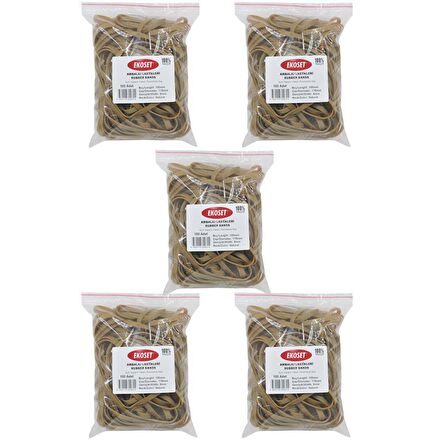 Ekoset 180x6mm Geniş Kauçuk Paket Ambalaj Kasa Lastiği 500 Adet