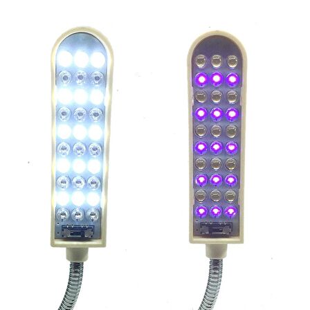 Ekoset Ultraviyole UV Led Lamba Dikiş Makineleri için 30 ledli UV ve Beyaz Işık