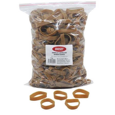 Ekoset 65mmx10mm Geniş Kauçuk Paket Ambalaj Lastiği 12Kg Koli (65x10)