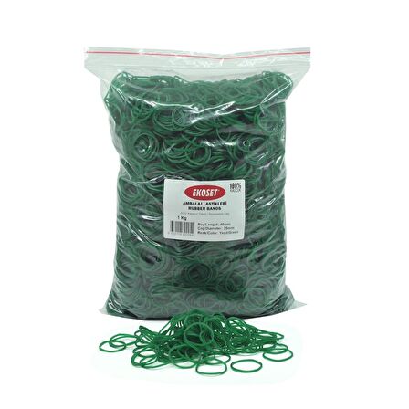Ekoset 40mm Yeşil Renkli Kauçuk Paket Ambalaj Lastiği 12Kg Koli