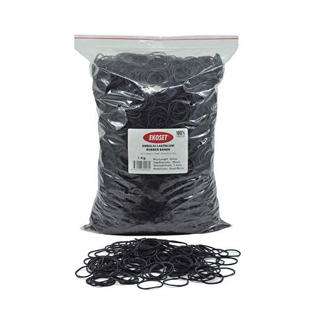Ekoset 40mm Siyah Renkli Kauçuk Paket Ambalaj Lastiği 12Kg Koli