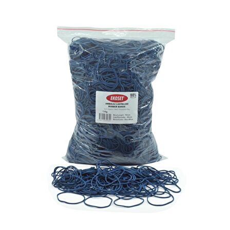 Ekoset 70mm Mavi Renkli Kauçuk Paket Ambalaj Lastiği 12Kg Koli