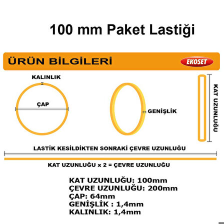 100mm Büyük Boy İnce Paket Lastiği 500 Adet