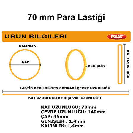 500 Adet 70mm Siyah Para Lastiği