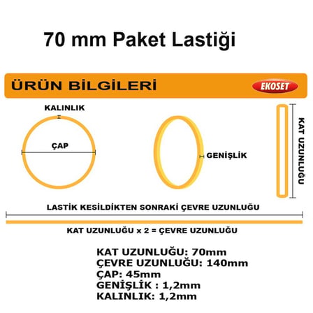 Kauçuk Para Lastiği 70mm 3000 Adet