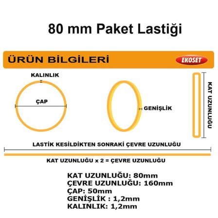Kauçuk Paket Lastiği 80mm 500 Adet