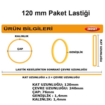 Büyük Boy Kauçuk Paket Lastiği 120mm 500 Gram