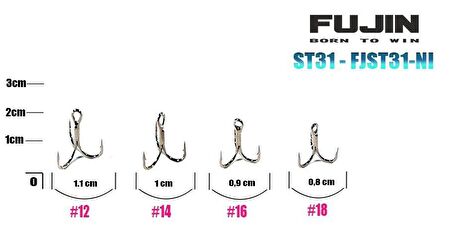 Fujin ST36 #14 Nickel Üçlü Maket Balık İğnesi