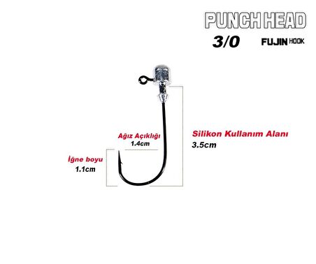 Fujin Punch Head 3/0 10gr Jighead 3 lü Paket