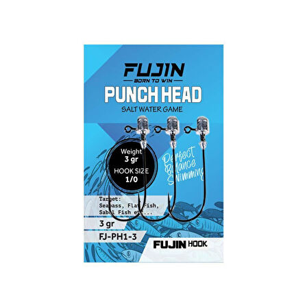 Fujin Punch Head Jig Head no.1/0 3 Gr