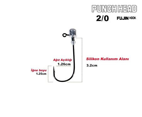 Fujin Punch Head 2/0 7gr Jighead 3 lü Paket