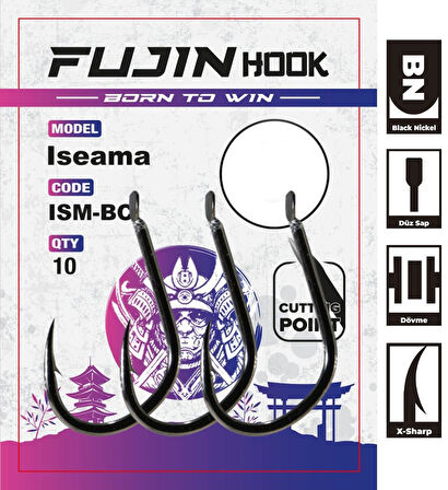 Fujin Iseama Deliksiz Düz Olta Kancası NO:12