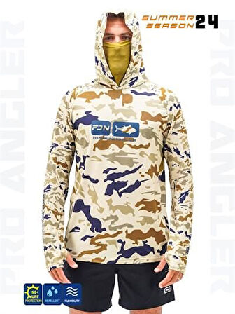 Fujin Pro Angler S24 Buff&Hoodie Natural Camo MediumM