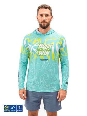 Fujin Pro Angler S26 T-Shirt Hooded Izohips Bold Mint XL