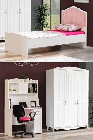 Su Genç Odası - 3 Kapılı Dolap, Karyola, Masa