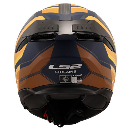 LS2 STREAM 2 VINTAGE MAT NAVY MAVİ-TURUNCU-KAHVERENGİ KASK