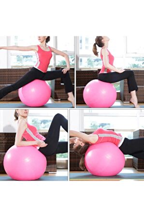 65 cm Pilates Topu Büyük Boy Kalın Yoga Egzersiz Topu Pompalı