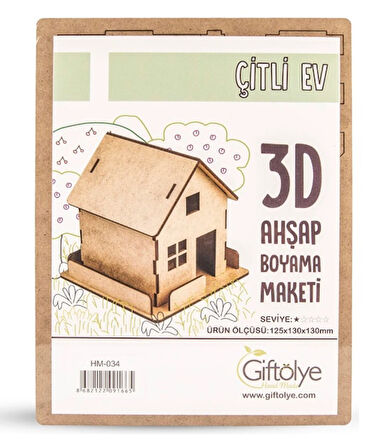 Ahşap Maket 3D Çitli Ev