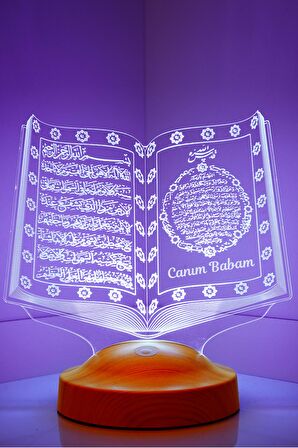 Sevgilambası Canım Babam Hediyesi Kuran-ı Kerim 3d Led Lamba