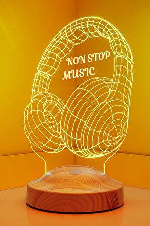 Sevgilambası 3D Non Stop Music Kulaklık Led Lamba