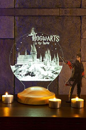 Sevgilambası 3D Harry Potter Hogwarts Hediyesi 3 Boyutlu Led Lamba