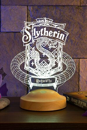 Sevgilambası 3D Harry Potter Hediyesi Hogwarts Slytherin Binası Led Lamba