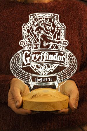 Sevgilambası 3D Harry Potter Hediyesi Hogwarts Gryffindor Binası Led Lamba