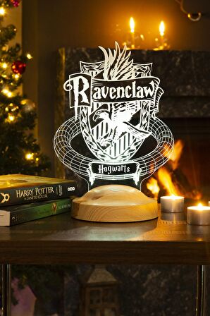 Sevgilambası 3D Harry Potter Hediyesi Hogwarts Ravenclaw Binası Led Lamba