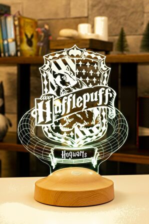 Sevgilambası 3D Harry Potter Hediyesi Hogwarts Hufflepuff Binası Led Lamba