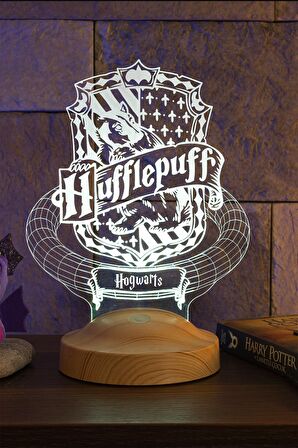 Sevgilambası 3D Harry Potter Hediyesi Hogwarts Hufflepuff Binası Led Lamba